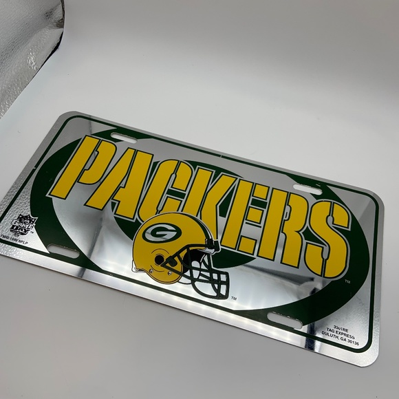 Vintage 1996 Tag Express Green Bay Packers Plastic Decorative License Plate - Picture 5 of 13